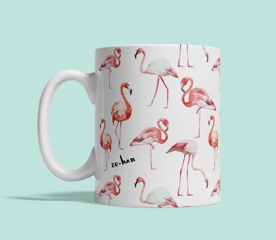 Kubek MIA HOME, Flamingos, biały, 330 ml MIA home