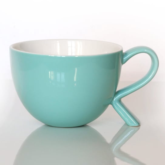 Kubek/miseczka porcelanowa z nóżką – eleganckie naczynie na kawę herbatę przekąskę, wyjątkowy design miętowy Cup&You
