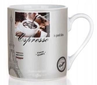 KUBEK NA KAWĘ espresso herbatę LATTE 2szt 250 ml PARIS srebrny coffee Banquet