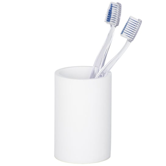 Kubek na szczoteczkę i pastę od zębów WENKO, biały, 7x10,5 cm Wenko