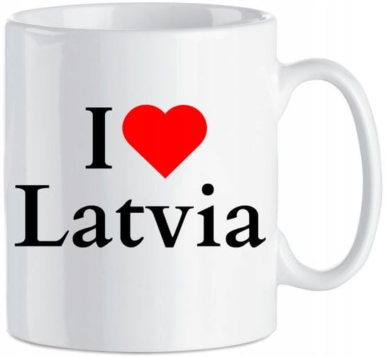 Kubek nadruk I Love Latvia Łotwa Europa Państwa 330 ml Inna marka