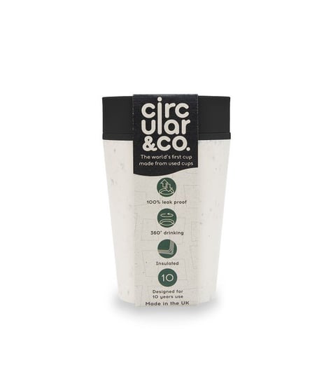 Kubek plastikowy wielorazowy, Cream & Cosmic Black, 227 ml, Circular&Co. Circular&Co.