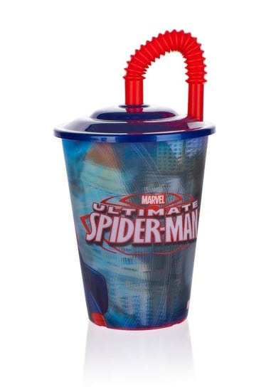 Kubek Plastikowy Ze Słomką 450 Ml Spiderman Banquet