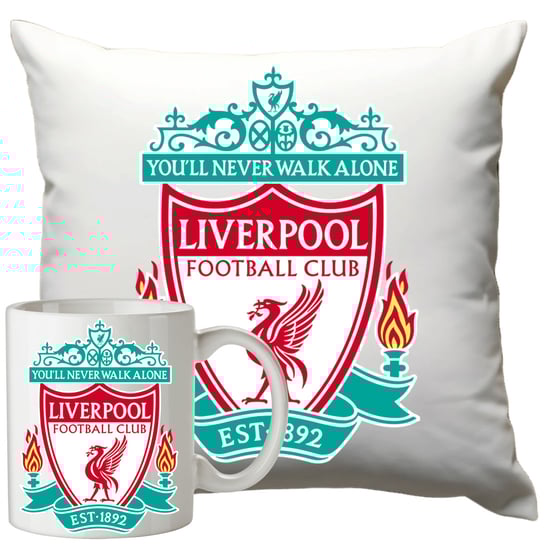 Kubek Poduszka Liverpool 330ml 40x40cm z Napisem Zestaw Piłkarski Inna marka