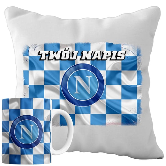 Kubek Poduszka Napoli 330ml 40x40cm z Napisem Zestaw PIłkarski Napis Inna marka