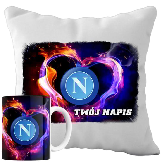 Kubek Poduszka Napoli 330ml 40x40cm z Napisem Zestaw PIłkarski Napis Inna marka