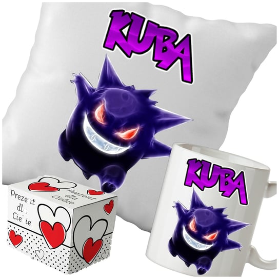 Kubek + Poduszka Pokemon Gengar 330ml 40x40cm i Opakowanie Na Prezent Imię Inna marka