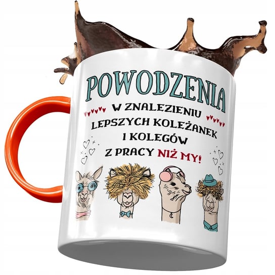 Kubek Pomarańczowy na Pożegnanie z Pracy Prezent z Nadrukiem ze Zdjęciem PoliDraw