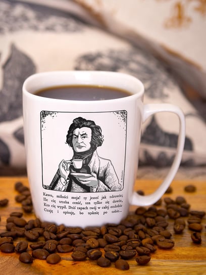 Kubek porcelanowy ADAM MICKIEWICZ 380 ml, Nadwyraz.com biały Nadwyraz.com