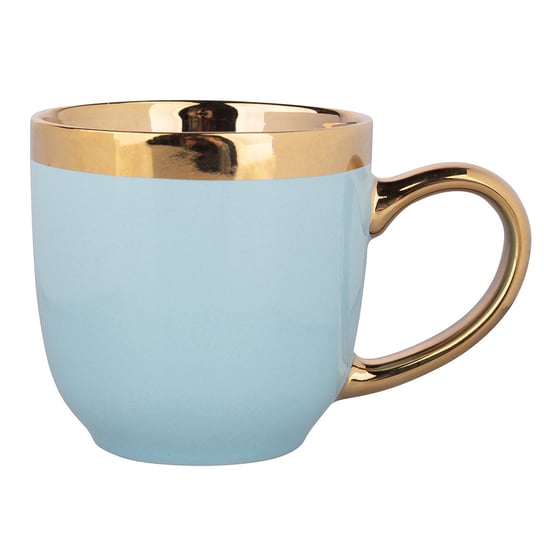 Kubek porcelanowy, Aurora Gold, błękitna mięta, 300 ml ALTOMDESIGN ALTOMDESIGN