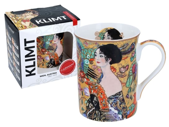 Kubek porcelanowy, Classic New - G.Klimt - Lady with fan, 400 ml, Carmani Carmani