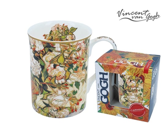 Kubek porcelanowy Classic New V. Van Gogh. Wazon z różami 400 ml, Carmani Carmani
