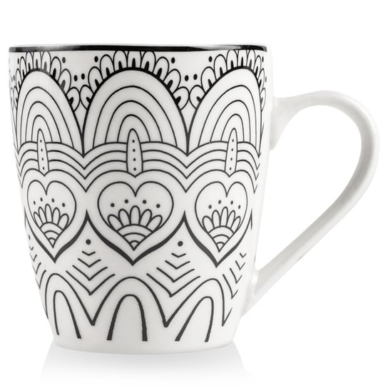 Kubek porcelanowy Do Picia Kawy Herbaty Napojów Biały Czarny Maya 370 ml NAVA NAVA