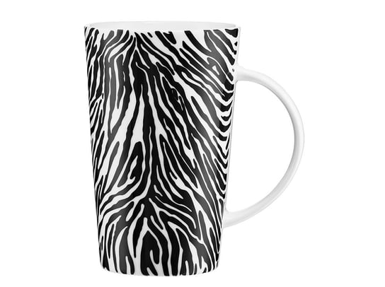 Kubek porcelanowy, klasyczne, Animal Zebra, 430 ml, Ambition, biały Ambition