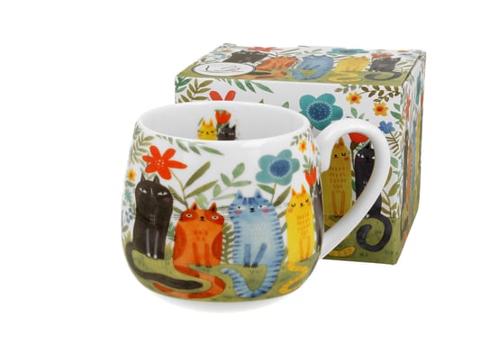 Kubek porcelanowy, kot, baryłka Koci Świat - KOTY OGRODOWE, 430 ml, Duo-Gift Duo-Gift