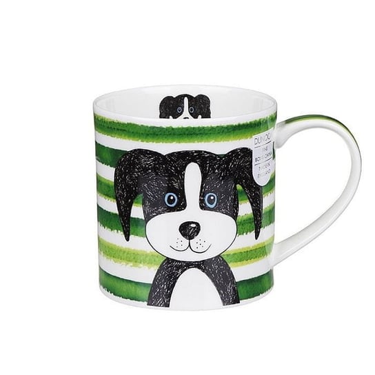Kubek porcelanowy Orkney - Stripy Dogs Green, Psy 350 ml, Dunoon Dunoon