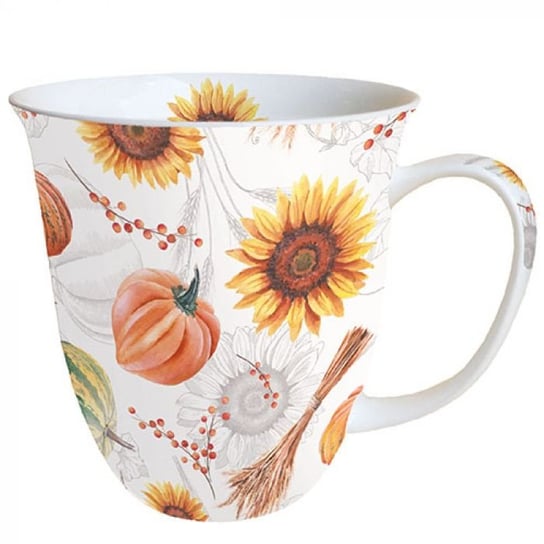 Kubek porcelanowy - Pumpkins & Sunflowers, Dynie I Słoneczniki 400 ml, Ambiente Ambiente