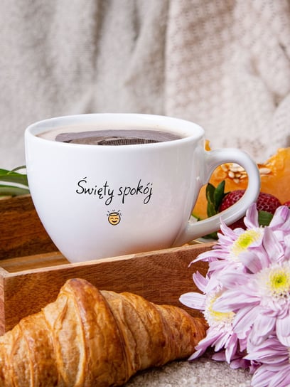 Kubek porcelanowy Święty Spokój / Kubek Biały Z Uchem / 500 ml Nadwyraz.com Nadwyraz.com