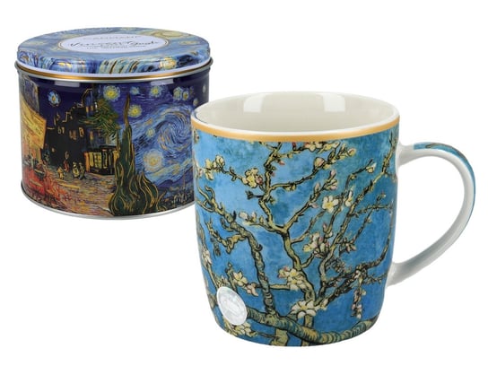 Kubek porcelanowy w puszce - V. van Gogh, Kwitnący Migdałowiec , 450ml, CARMANI Carmani
