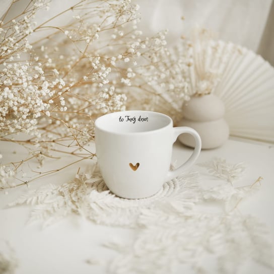 Kubek porcelanowy, z napisami, wesele, to Twój dzień, 300 ml, Nadzwyczajnie, biały Nadzwyczajnie