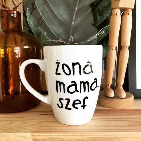 Kubek porcelanowy Żona. Mama. Szef. Kika Handmade Kika Handmade