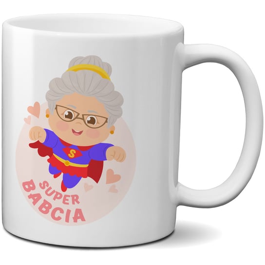 Kubek porcelitowy z nadrukiem - Super Babcia, 330ml, CupCup.pl CupCup.pl