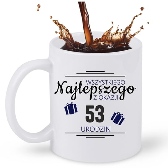 Kubek prezent urodzinowy, na pięćdziesiąte trzecie urodziny, 53 lata + imię, 1 Inna marka