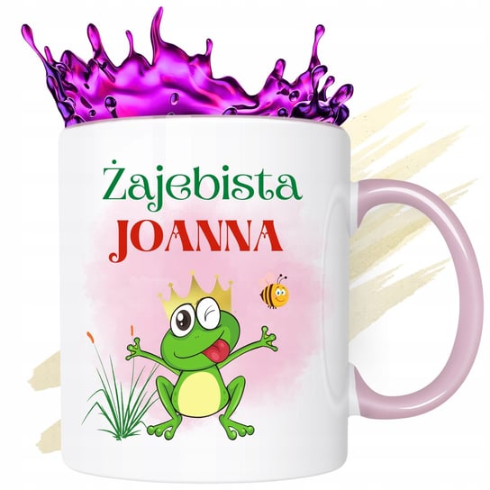 KUBEK RÓŻOWY DLA JOANNY ASI ŻONY SIOSTRY KOLEŻANKI NA PREZENT Z NADRUKIEM Inna marka