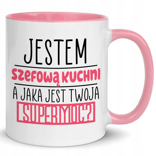 KUBEK RÓŻOWY Prezent Dla SZEFOWEJ KUCHNI WZORY StyleCouture