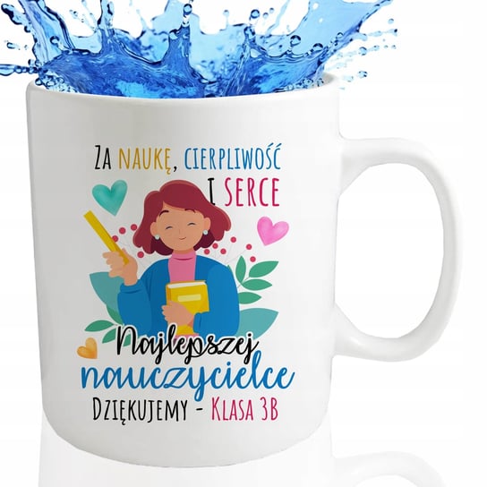 Kubek SUPER BIG Biały Prezent Dla Nauczyciela NAJLEPSZEJ NAUCZYCIELCE Wzory Inna marka