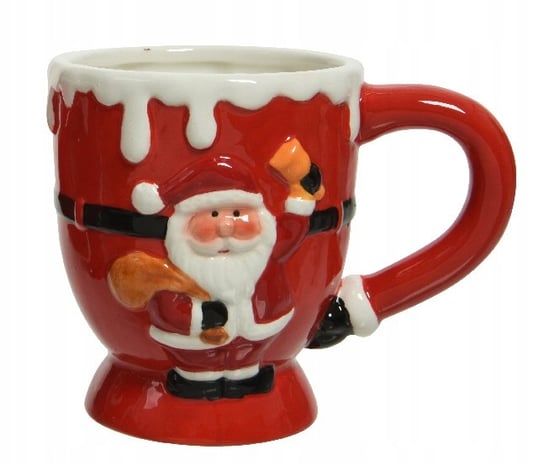 Kubek świąteczny ceramiczny świąteczny czerwony 13 x 9 x 10,5 cm Kaemingk