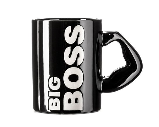 Kubek Szefa czarny umięśniony ramie ceramika 450 ml dla faceta kawa herbata Gadget Master