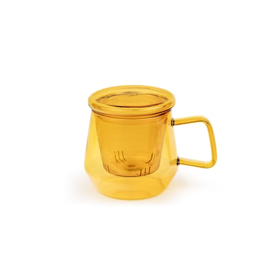 Kubek szklany z zaparzaczem Livorno 350ml - bursztynowy / Bredemeijer Bredemeijer