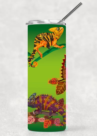 Kubek termiczny 600 ml z rurką kameleony 5made