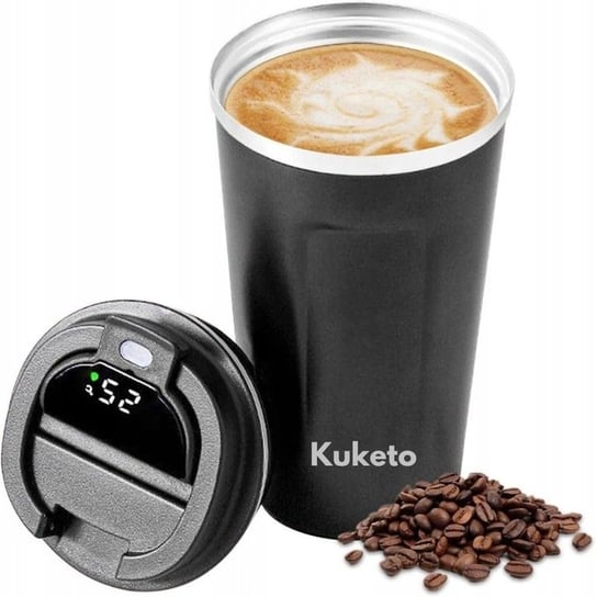 Kubek Termiczny Na Kawę Herbatę Z Wyświetlaczem LED Czarny Mat 380Ml Inna marka
