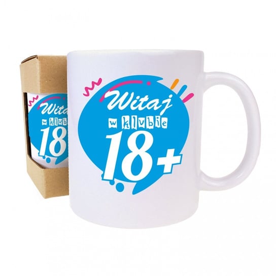 Kubek Urodzinowy 18+ prezent do kawy z nadrukiem Idekor