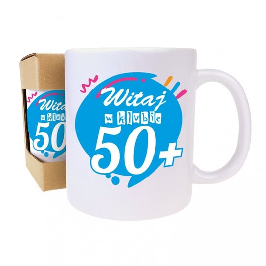 Kubek Urodzinowy 50+ na kawę herbatę z nadrukiem Idekor