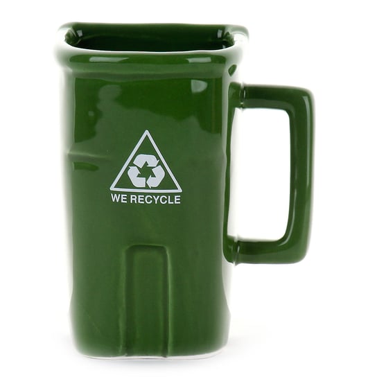Kubek w kształcie kosza na śmieci EMPIK, zielony, 11x8,5x12,5 Empik