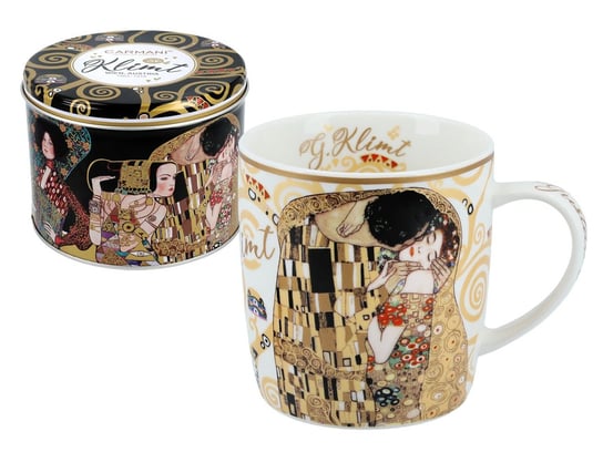 Kubek w puszce - G. Klimt - Pocałunek - kremowe tło (CARMANI) Carmani