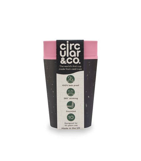 Kubek wielorazowy, Black & Giggle Pink, 227 ml, Circular&Co. Circular&Co.
