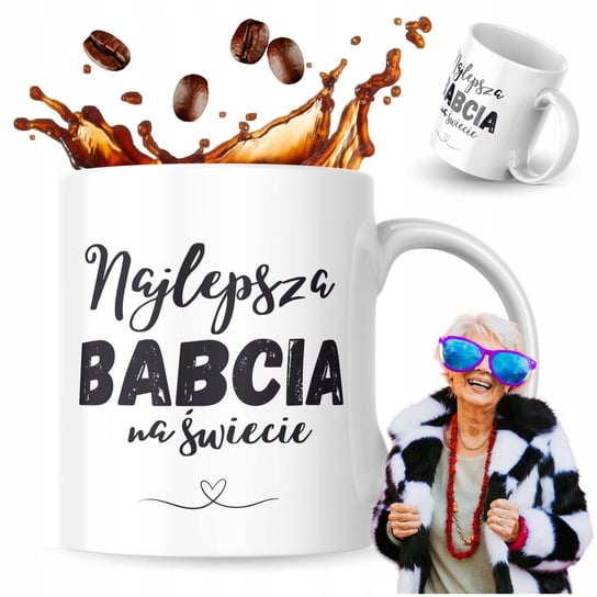 Kubek Z Nadrukiem 330 ml Kubki Do Kawy Kubek Dla Babci Najlepsza Babcia bez marki