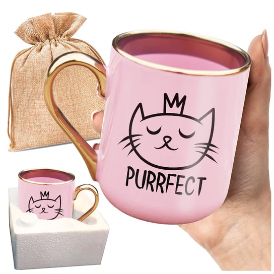 Kubek z nadrukiem purrfect koty kotki miłośnik kotów słodki kot nadruk Gartees