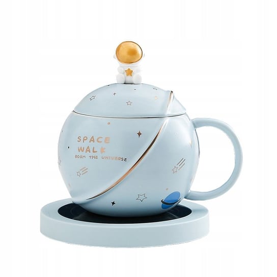 Kubek z podgrzewaczem CERAMICZNY Łyżka KABEL USB Kubek świąteczny PLANETA #COOL_ITEMS