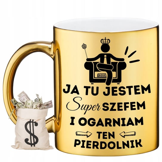 KUBEK ZŁOTY BŁYSZCZĄCY DLA SZEFA PREZESA NA PREZENT URODZINY IMIENINY Inna marka