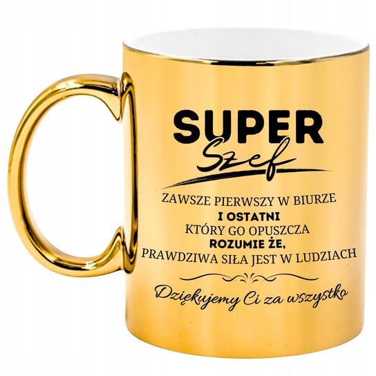 Kubek złoty Dla SZEFA na Prezent do pracy Śmieszny super szef CupLife