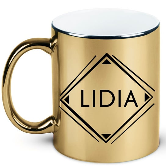 Kubek złoty z imieniem Lidia prezent dla Lidii, 5 hiperprezenty.pl