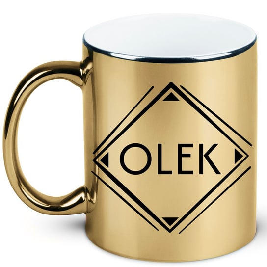 Kubek złoty z imieniem Olek, prezent dla Olka, 5 hiperprezenty.pl