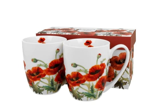 Kubki 2x do kawy i herbaty porcelanowe DUO CLASSIC POPPIES 350 ml 2 szt Duo