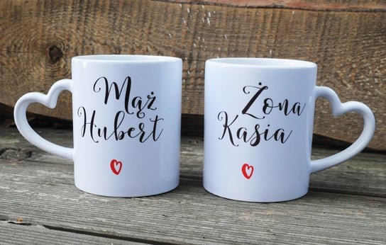 Kubki ceramiczne z imionami dla małżeństwa zestaw na rocznicę, pomysł na prezent, Sowia Aleja Inna marka