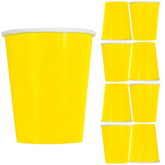 Kubki Kubeczki papierowe jednorazowe żółte 270ml 8szt Inna marka